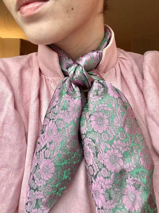 Rosa/grønn silke